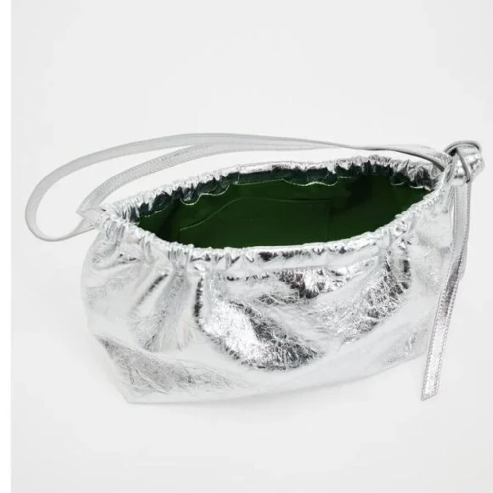 Zara  metallic crossbody bag, silver, NWOT - Picture 3 of 7